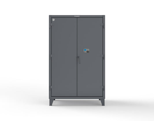Extreme Duty 12 GA Cabinet with 4 Shelves Secured by Network-Capable Electronic Lock with Card Reader (HID) (Software Included) - 48 In. W x 24 In. D x 78 In. H - 46-244-NX-ST-7024