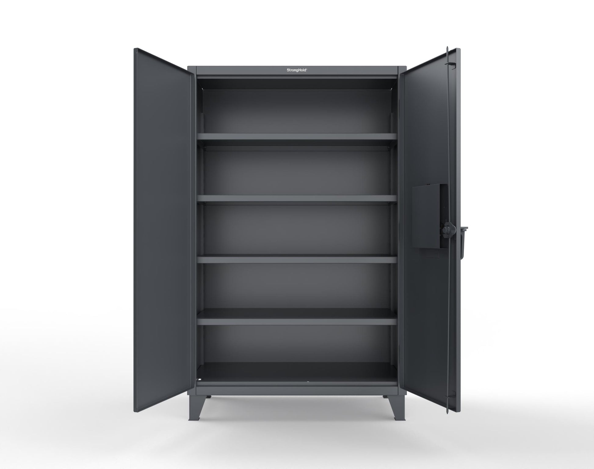 Extreme Duty 12 GA Cabinet with 4 Shelves Secured by Network-Capable Electronic Lock with Card Reader (HID) (Software Included) - 48 In. W x 24 In. D x 78 In. H - 46-244-NX-ST-7024