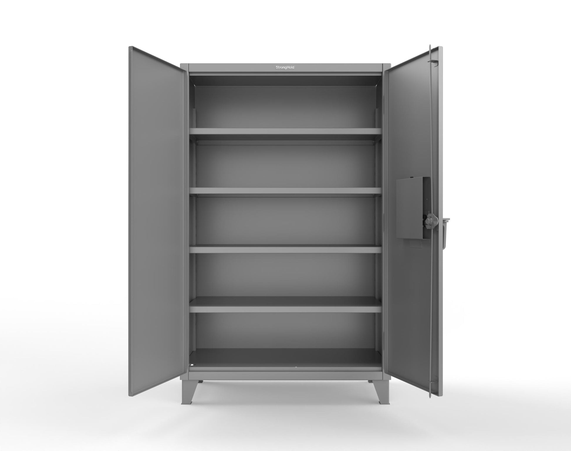 Extreme Duty 12 GA Cabinet with 4 Shelves Secured by Network-Capable Electronic Lock with Card Reader (HID) (Software Included) - 48 In. W x 24 In. D x 78 In. H - 46-244-NX-ST-7037