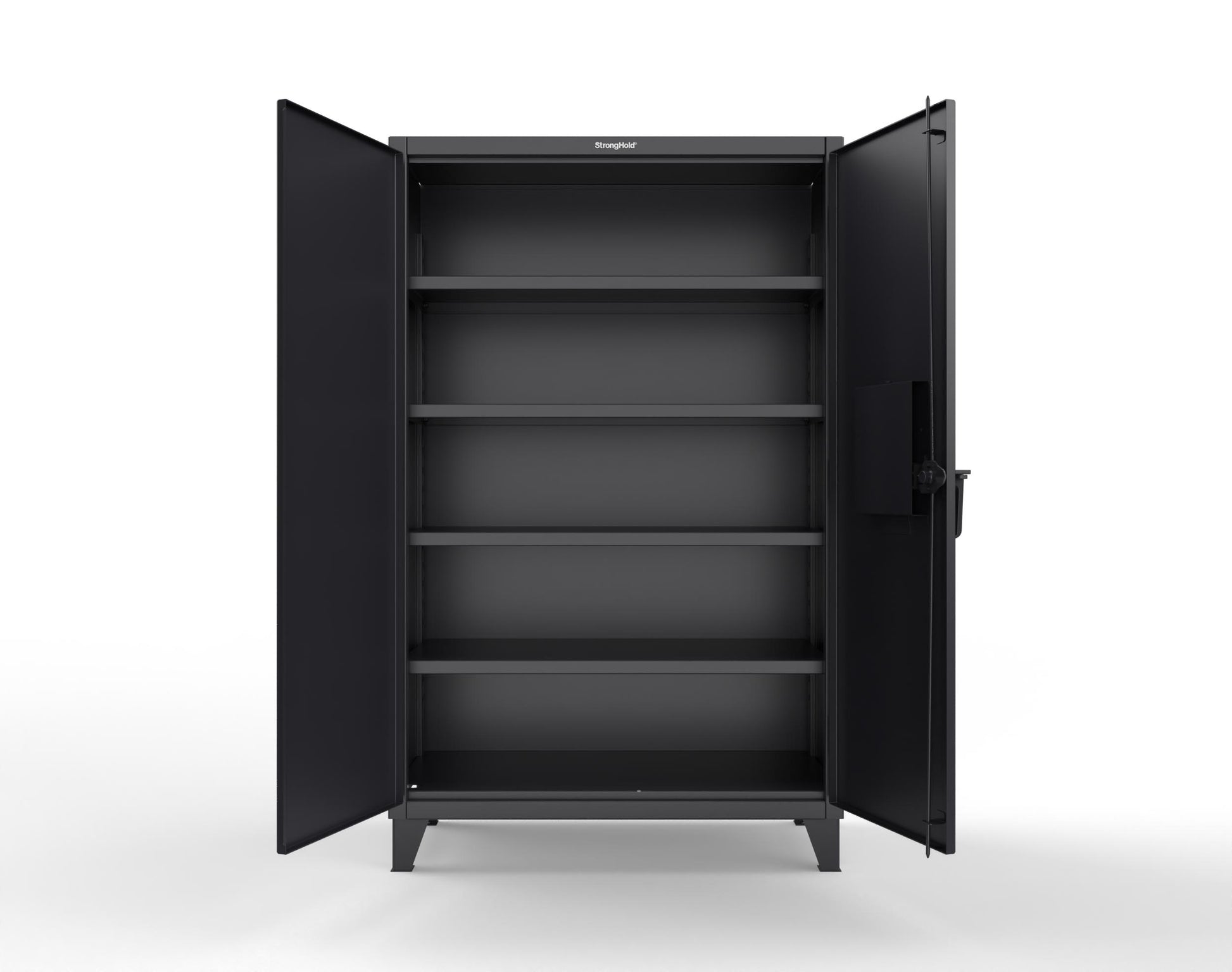 Extreme Duty 12 GA Cabinet with 4 Shelves Secured by Network-Capable Electronic Lock with Card Reader (HID) (Software Included) - 48 In. W x 24 In. D x 78 In. H - 46-244-NX-ST-9005