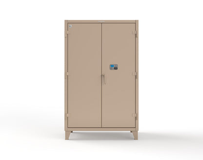 Extreme Duty 12 GA Cabinet with 4 Shelves Secured by Network-Capable Electronic Lock with Card Reader (HID) (Software Included) - 48 In. W x 24 In. D x 78 In. H - 46-244-NX-ST-1019