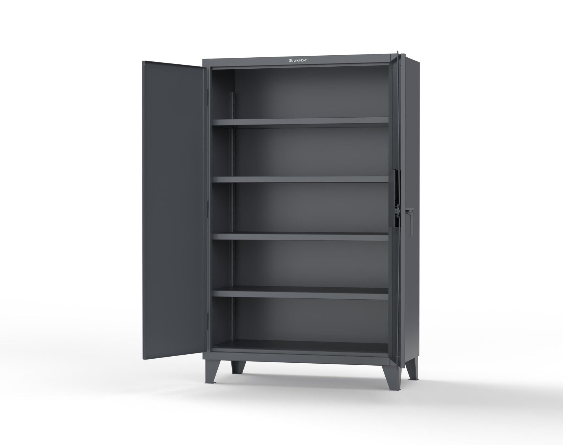 Extreme Duty 12 GA Cabinet with 4 Shelves Secured by Network-Capable Electronic Lock with Card Reader (HID) (Software Included) - 48 In. W x 24 In. D x 78 In. H - 46-244-NX-ST-7024