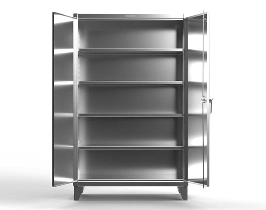 Extreme Duty 12 GA Stainless Steel Cabinet with 4 Shelves - 60 In. W x 24 In. D x 78 In. H