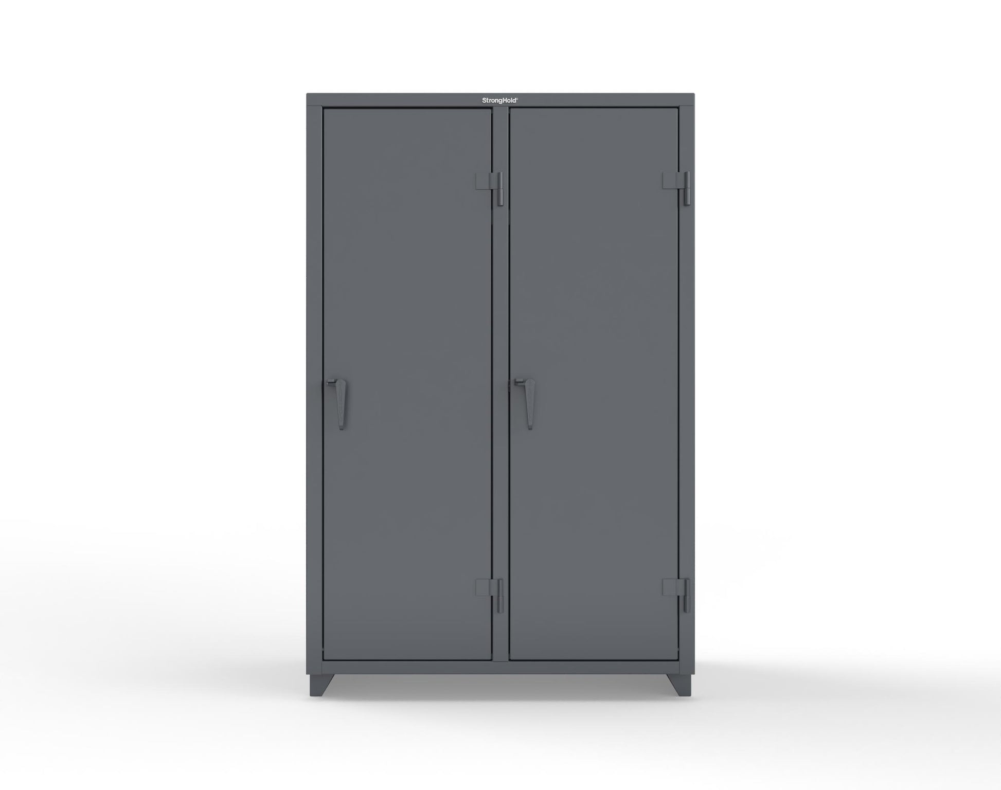 Extra Heavy Duty 14 GA Single-Tier Locker with Shelf and Hanger Rod, 2 Compartments - 48 in. W x 24 in. D x 75 in. H - 46-2D-24-1T-L-7024
