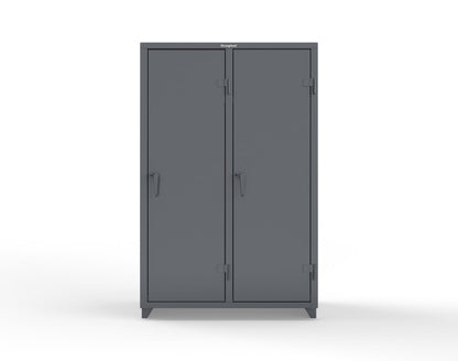 Extra Heavy Duty 14 GA Single-Tier Locker with Shelf and Hanger Rod, 2 Compartments - 48 in. W x 24 in. D x 75 in. H - 46-2D-24-1T-L-7024