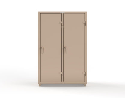 Extra Heavy Duty 14 GA Single-Tier Locker with Shelf and Hanger Rod, 2 Compartments - 48 in. W x 24 in. D x 75 in. H - 46-2D-24-1T-L-1019