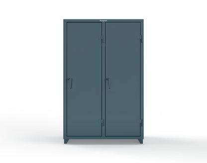 Extra Heavy Duty 14 GA Single-Tier Locker with Shelf and Hanger Rod, 2 Compartments - 48 in. W x 24 in. D x 75 in. H - 46-2D-24-1T-L-5001
