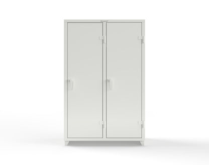Extra Heavy Duty 14 GA Single-Tier Locker with Shelf and Hanger Rod, 2 Compartments - 48 in. W x 24 in. D x 75 in. H - 46-2D-24-1T-L-9003