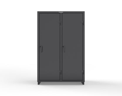 Extra Heavy Duty 14 GA Single-Tier Locker with Shelf and Hanger Rod, 2 Compartments - 48 in. W x 24 in. D x 75 in. H - 46-2D-24-1T-L-9005
