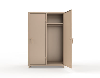 Extra Heavy Duty 14 GA Single-Tier Locker with Shelf and Hanger Rod, 2 Compartments - 48 in. W x 24 in. D x 75 in. H - 46-2D-24-1T-L-1019