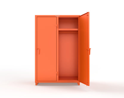 Extra Heavy Duty 14 GA Single-Tier Locker with Shelf and Hanger Rod, 2 Compartments - 48 in. W x 24 in. D x 75 in. H - 46-2D-24-1T-L-2009