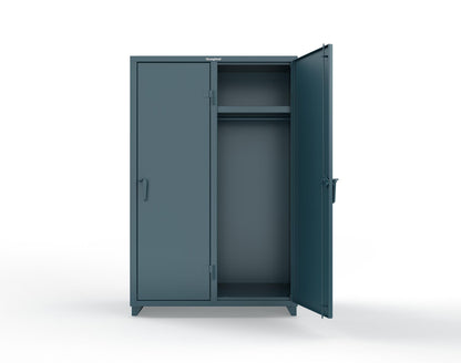 Extra Heavy Duty 14 GA Single-Tier Locker with Shelf and Hanger Rod, 2 Compartments - 48 in. W x 24 in. D x 75 in. H - 46-2D-24-1T-L-5001