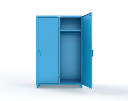 Extra Heavy Duty 14 GA Single-Tier Locker with Shelf and Hanger Rod, 2 Compartments - 48 in. W x 24 in. D x 75 in. H - 46-2D-24-1T-L-5012