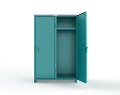 Extra Heavy Duty 14 GA Single-Tier Locker with Shelf and Hanger Rod, 2 Compartments - 48 in. W x 24 in. D x 75 in. H - 46-2D-24-1T-L-5021