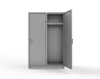 Extra Heavy Duty 14 GA Single-Tier Locker with Shelf and Hanger Rod, 2 Compartments - 48 in. W x 24 in. D x 75 in. H - 46-2D-24-1T-L-7037