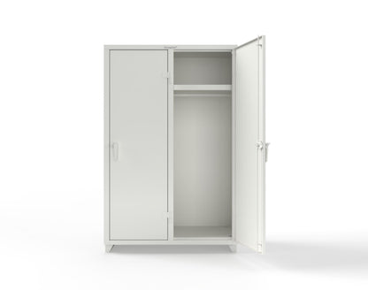 Extra Heavy Duty 14 GA Single-Tier Locker with Shelf and Hanger Rod, 2 Compartments - 48 in. W x 24 in. D x 75 in. H - 46-2D-24-1T-L-9003