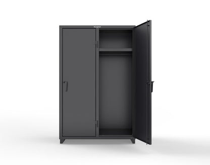 Extra Heavy Duty 14 GA Single-Tier Locker with Shelf and Hanger Rod, 2 Compartments - 48 in. W x 24 in. D x 75 in. H - 46-2D-24-1T-L-9005