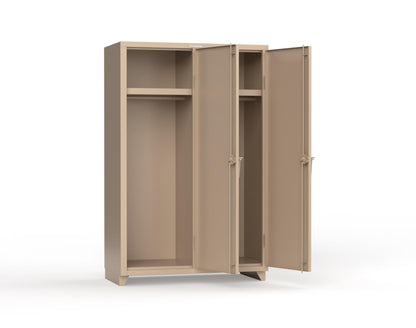 Extra Heavy Duty 14 GA Single-Tier Locker with Shelf and Hanger Rod, 2 Compartments - 48 in. W x 24 in. D x 75 in. H - 46-2D-24-1T-L-1019
