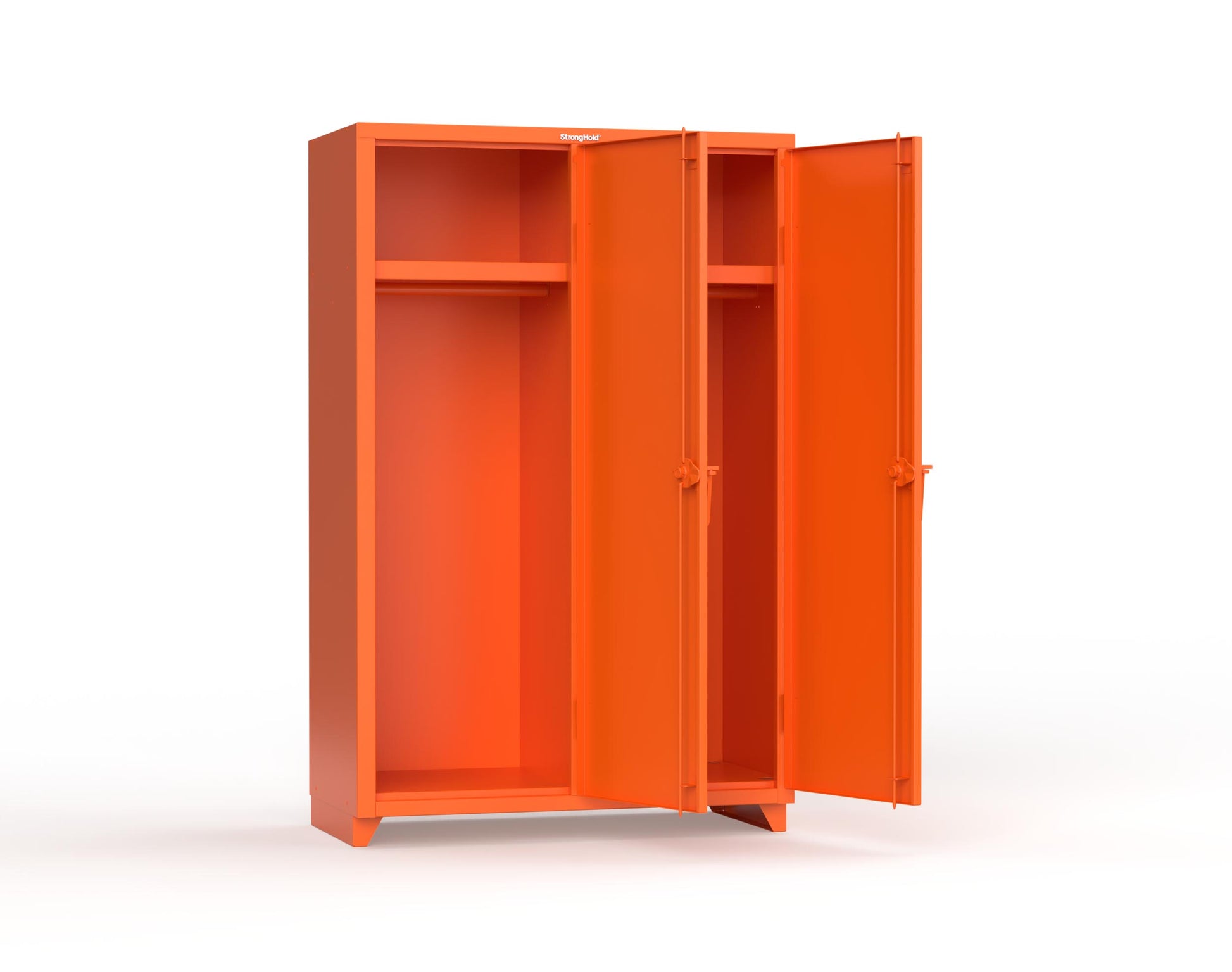 Extra Heavy Duty 14 GA Single-Tier Locker with Shelf and Hanger Rod, 2 Compartments - 48 in. W x 24 in. D x 75 in. H - 46-2D-24-1T-L-2009