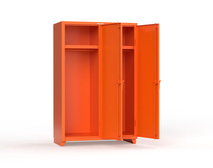 Extra Heavy Duty 14 GA Single-Tier Locker with Shelf and Hanger Rod, 2 Compartments - 48 in. W x 24 in. D x 75 in. H - 46-2D-24-1T-L-2009