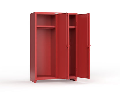 Extra Heavy Duty 14 GA Single-Tier Locker with Shelf and Hanger Rod, 2 Compartments - 48 in. W x 24 in. D x 75 in. H - 46-2D-24-1T-L-3001
