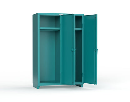 Extra Heavy Duty 14 GA Single-Tier Locker with Shelf and Hanger Rod, 2 Compartments - 48 in. W x 24 in. D x 75 in. H - 46-2D-24-1T-L-5021