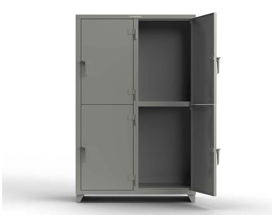 Extra Heavy Duty 14 GA Double-Tier Locker, 4 Compartments - 48 in. W x 24 in. D x 75 in. H