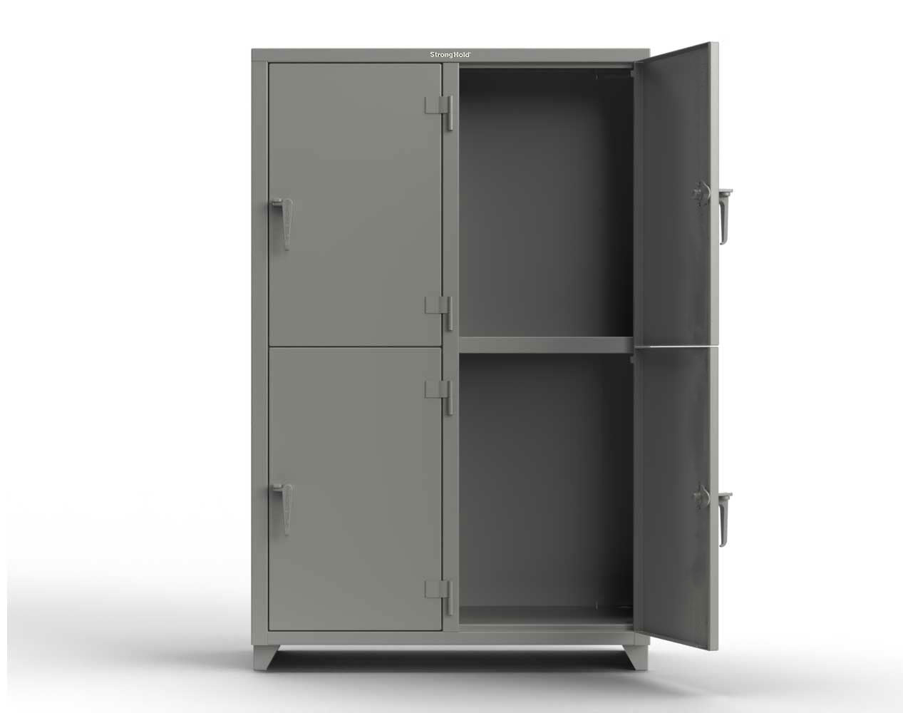 Extra Heavy Duty 14 GA Double-Tier Locker, 4 Compartments - 48 in. W x 24 in. D x 75 in. H