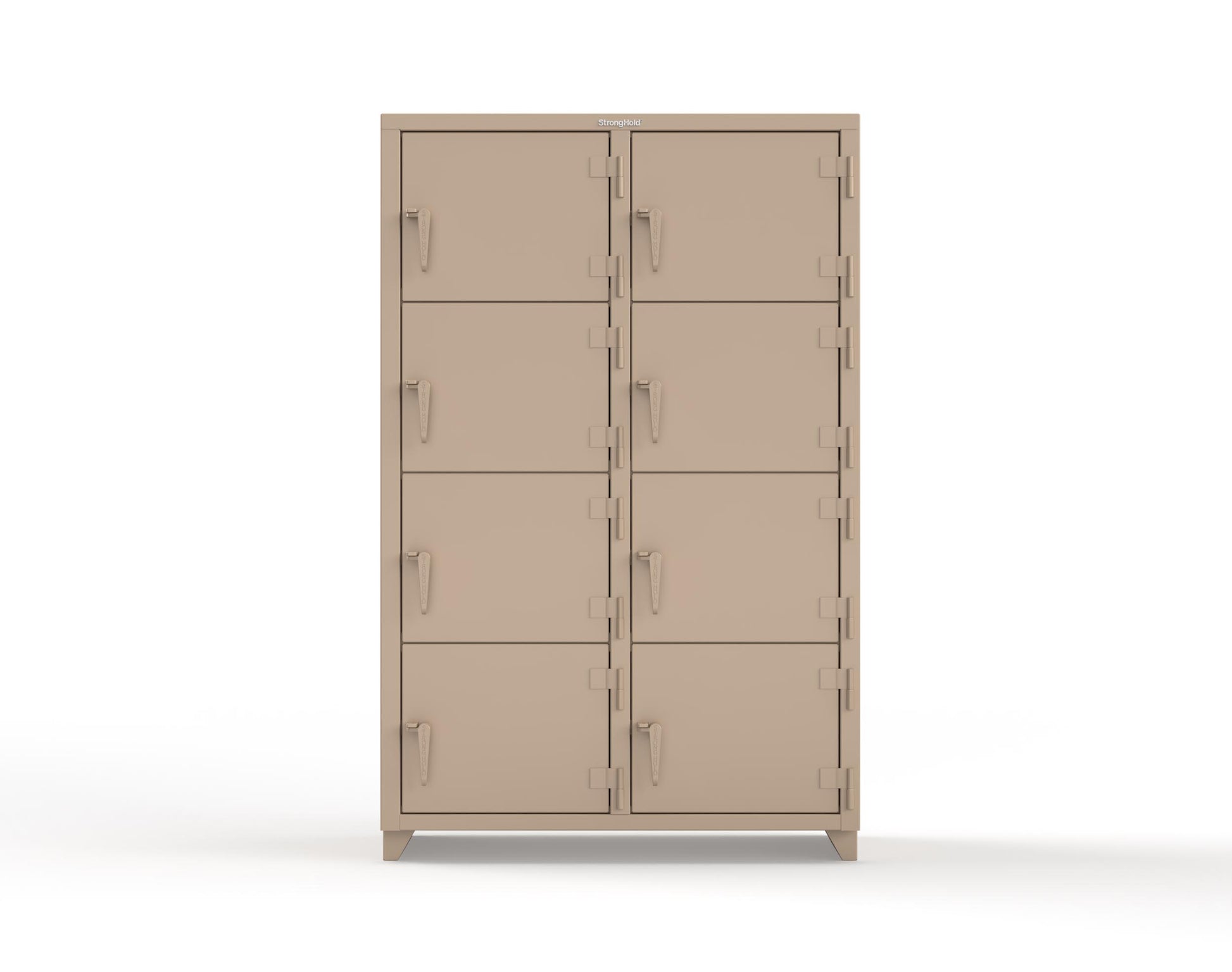 Extra Heavy Duty 14 GA 4-Tier Locker, 8 Compartments - 48 in. W x 24 in. D x 75 in. H - 46-8D-24-4T-L-1019