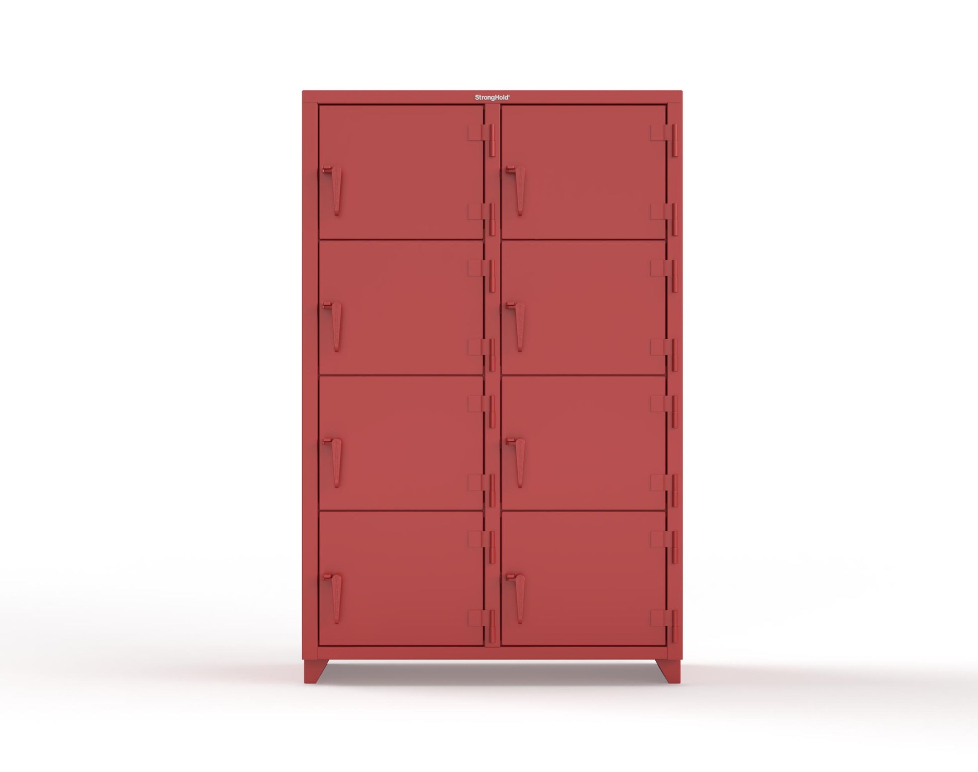 Extra Heavy Duty 14 GA 4-Tier Locker, 8 Compartments - 48 in. W x 24 in. D x 75 in. H - 46-8D-24-4T-L-3001