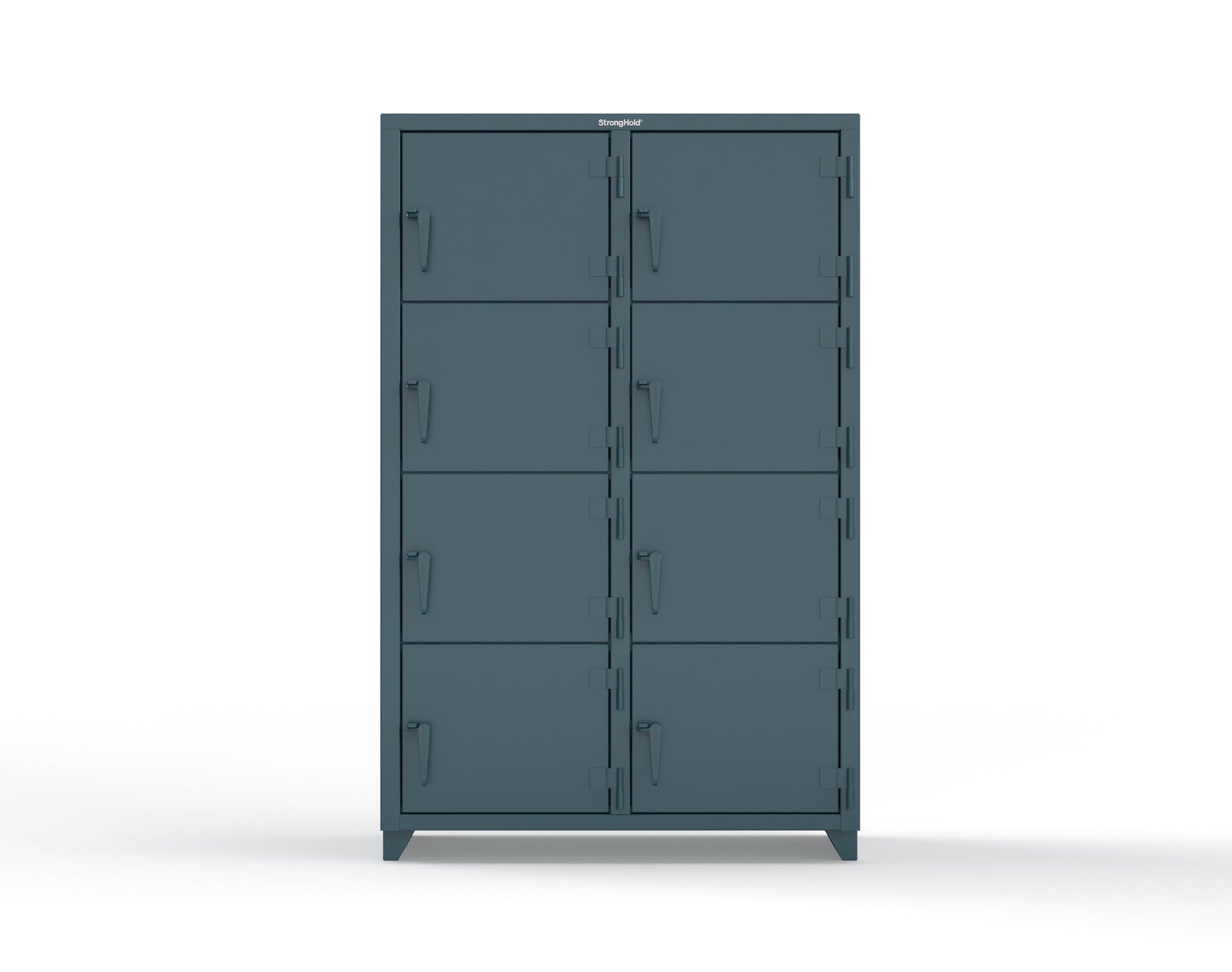 Extra Heavy Duty 14 GA 4-Tier Locker, 8 Compartments - 48 in. W x 24 in. D x 75 in. H - 46-8D-24-4T-L-5001