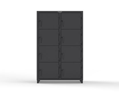 Extra Heavy Duty 14 GA 4-Tier Locker, 8 Compartments - 48 in. W x 24 in. D x 75 in. H - 46-8D-24-4T-L-9005