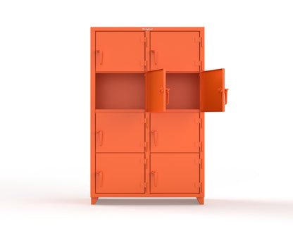 Extra Heavy Duty 14 GA 4-Tier Locker, 8 Compartments - 48 in. W x 24 in. D x 75 in. H - 46-8D-24-4T-L-2009