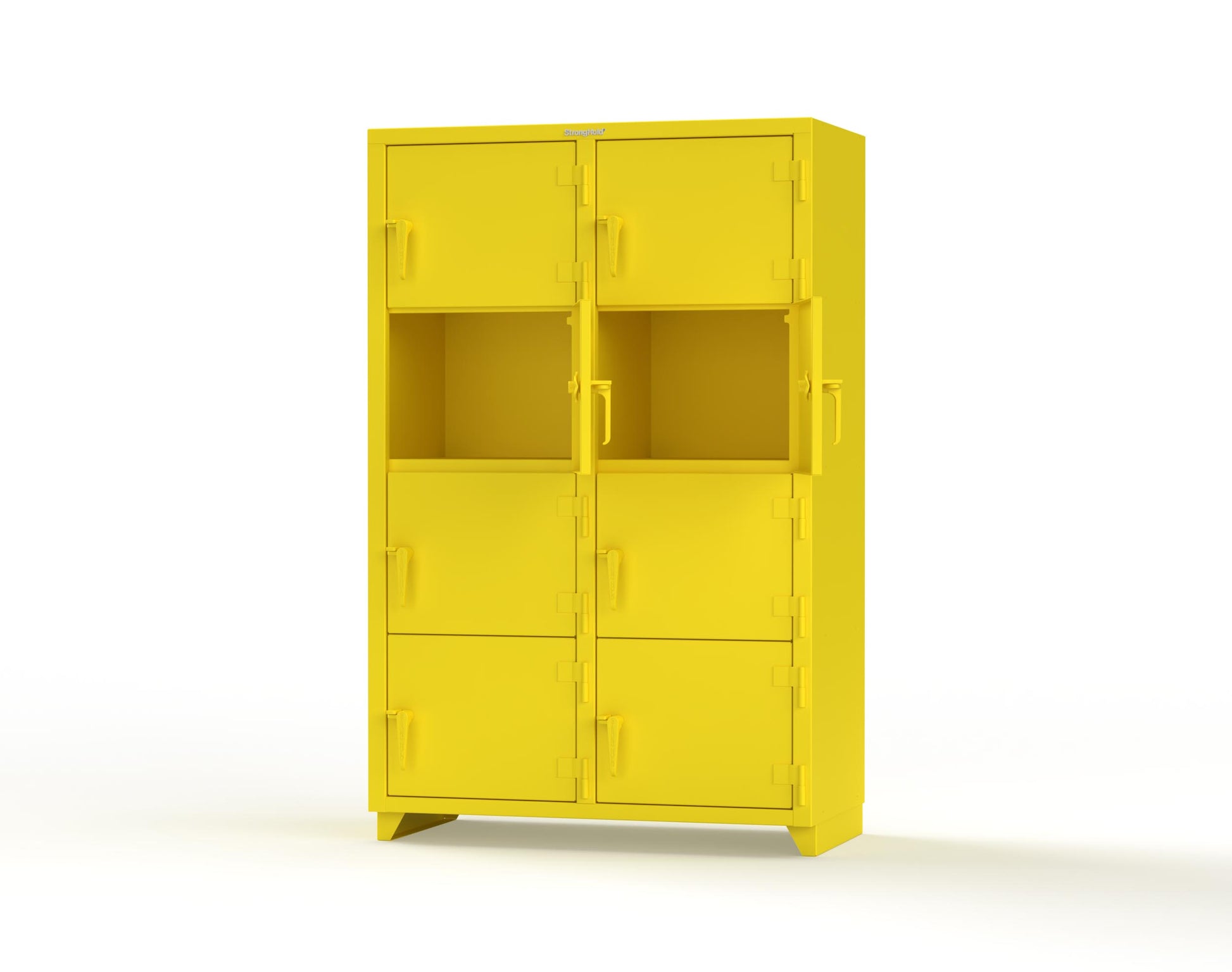 Extra Heavy Duty 14 GA 4-Tier Locker, 8 Compartments - 48 in. W x 24 in. D x 75 in. H - 46-8D-24-4T-L-1021
