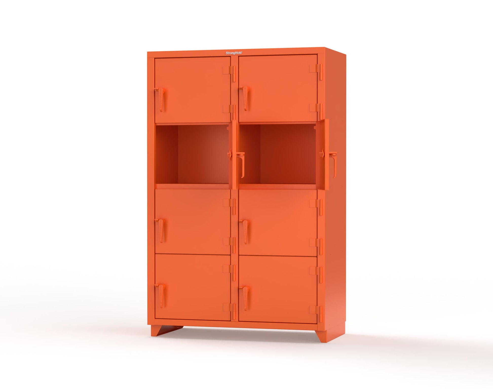 Extra Heavy Duty 14 GA 4-Tier Locker, 8 Compartments - 48 in. W x 24 in. D x 75 in. H - 46-8D-24-4T-L-2009