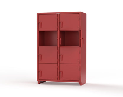 Extra Heavy Duty 14 GA 4-Tier Locker, 8 Compartments - 48 in. W x 24 in. D x 75 in. H - 46-8D-24-4T-L-3001