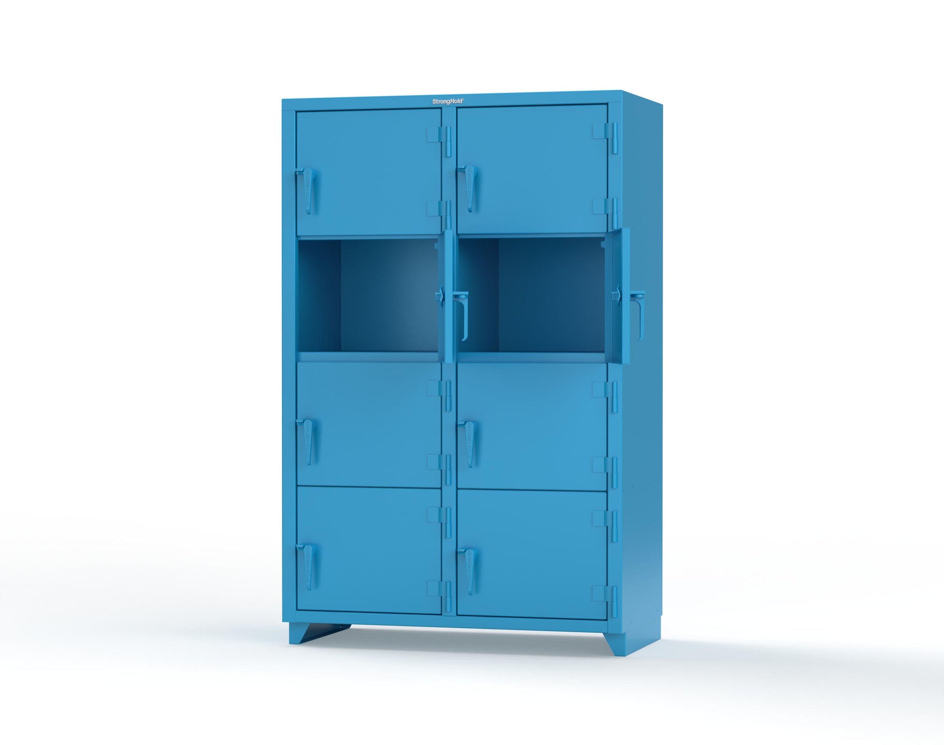 Extra Heavy Duty 14 GA 4-Tier Locker, 8 Compartments - 48 in. W x 24 in. D x 75 in. H - 46-8D-24-4T-L-5012