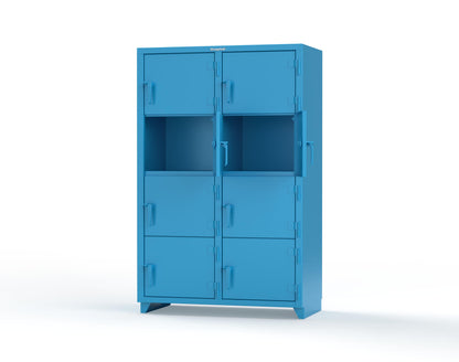 Extra Heavy Duty 14 GA 4-Tier Locker, 8 Compartments - 48 in. W x 24 in. D x 75 in. H - 46-8D-24-4T-L-5012