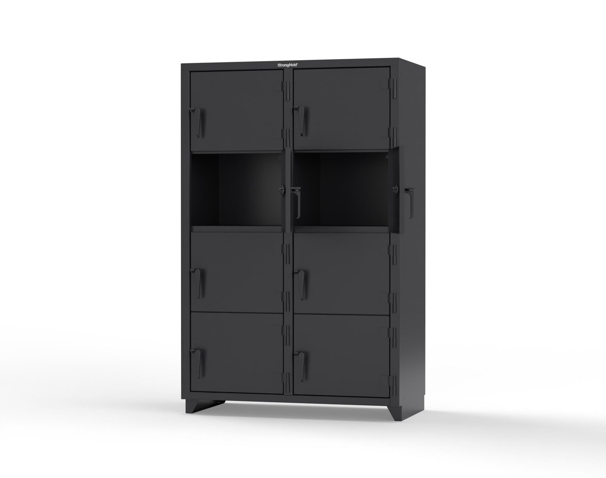 Extra Heavy Duty 14 GA 4-Tier Locker, 8 Compartments - 48 in. W x 24 in. D x 75 in. H - 46-8D-24-4T-L-9005