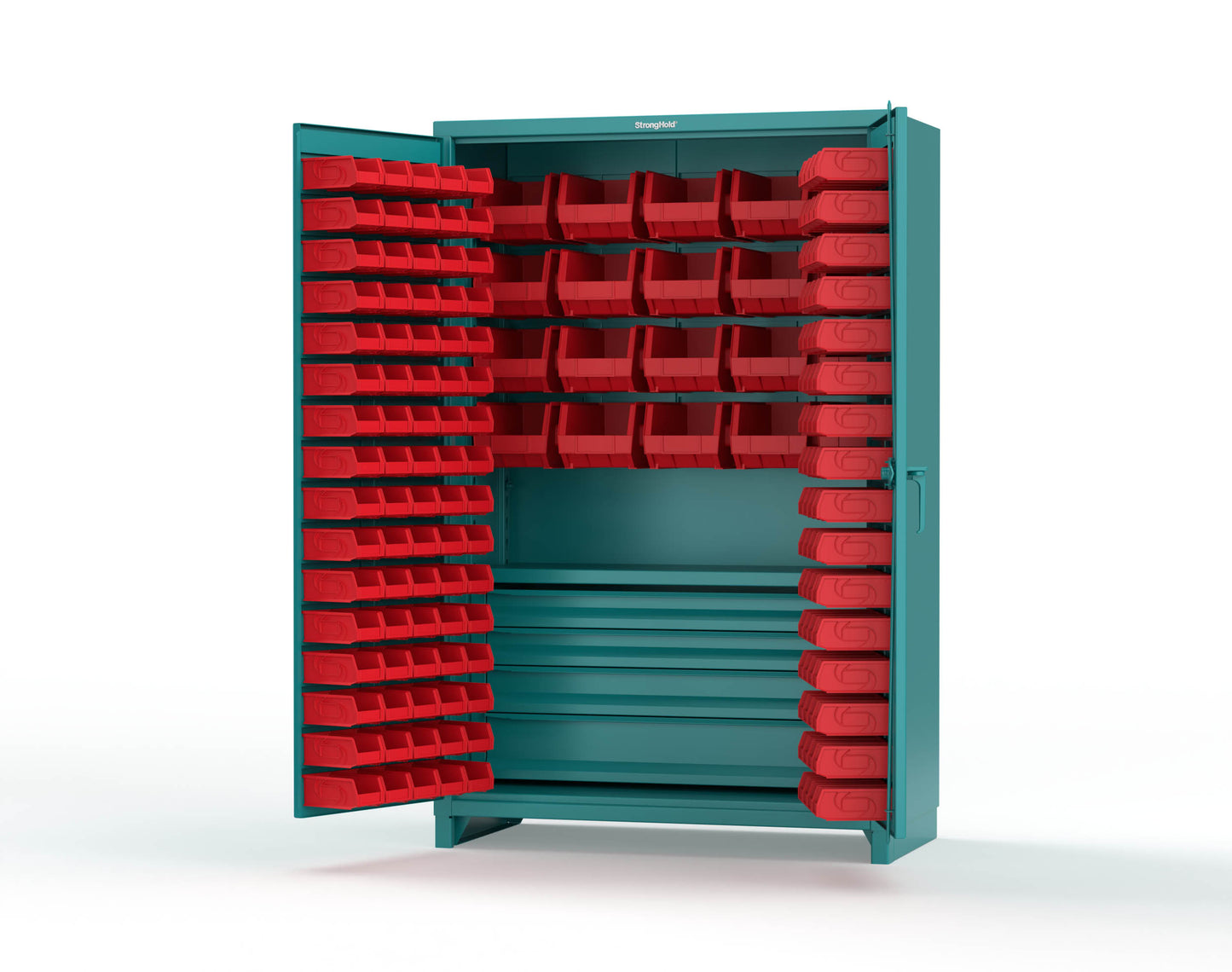 Teal (RAL 5021) / Red (RAL 3001)