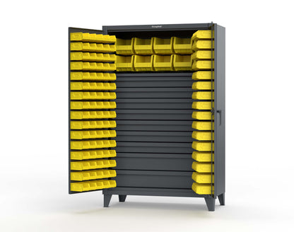 Extreme Duty 12 GA Bin Cabinet with Multiple Sized Bins, 9 Drawers, 1 Shelf - 48 In. W x 24 In. D x 78 In. H - 46-BBS-241-9DB-7024