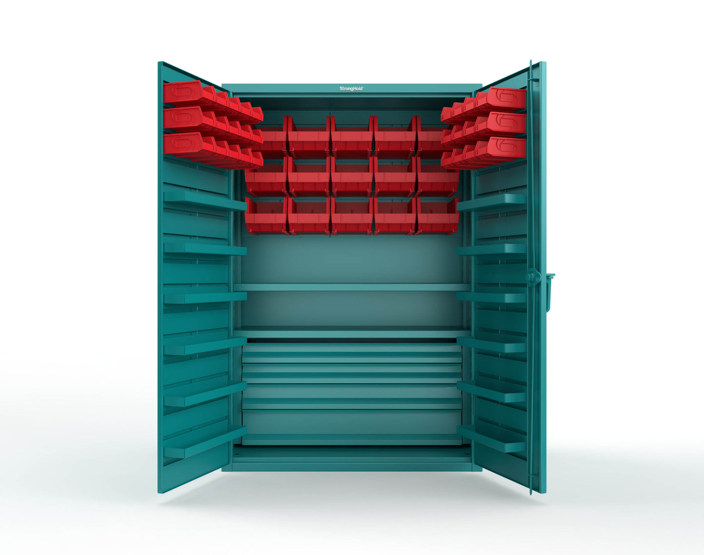 Teal (RAL 5021) / Red (RAL 3001)