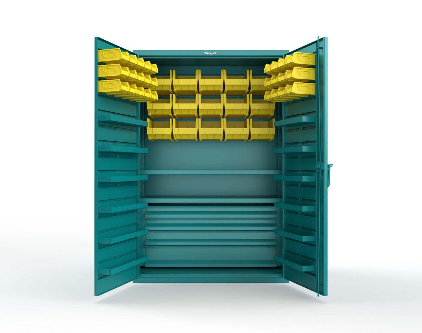 Teal (RAL 5021) / Yellow (RAL 1021)