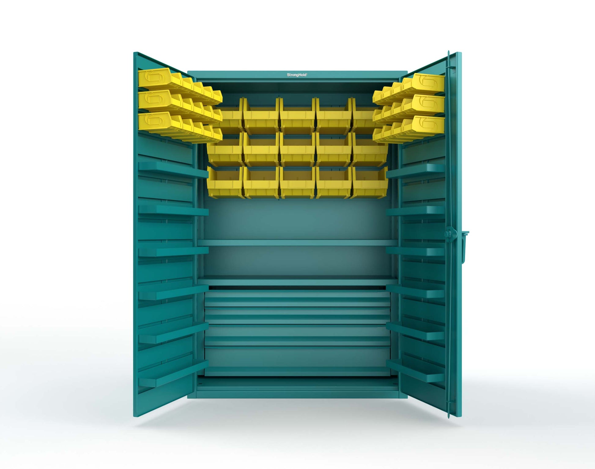 Teal (RAL 5021) / Yellow (RAL 1021)