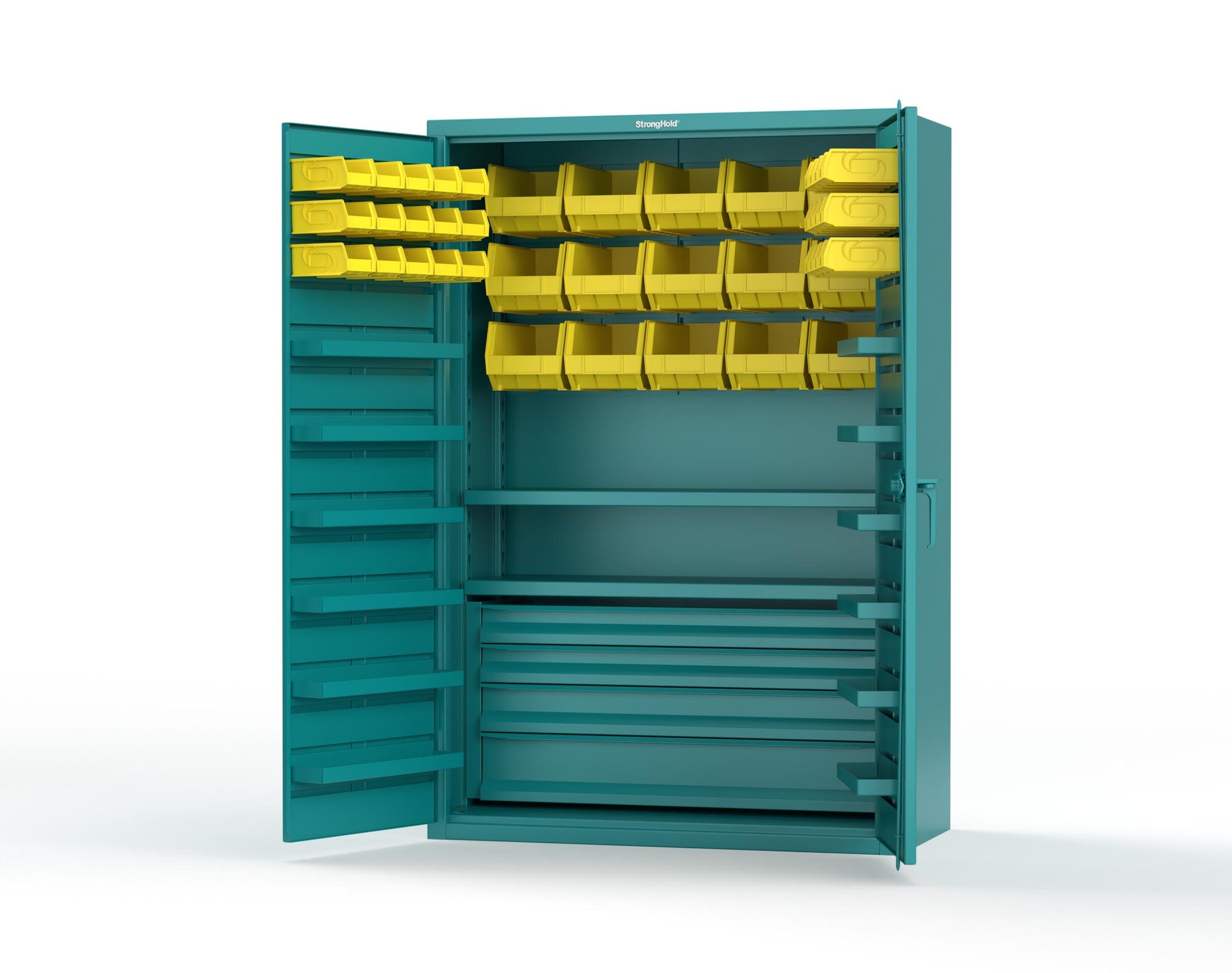 Teal (RAL 5021) / Yellow (RAL 1021)