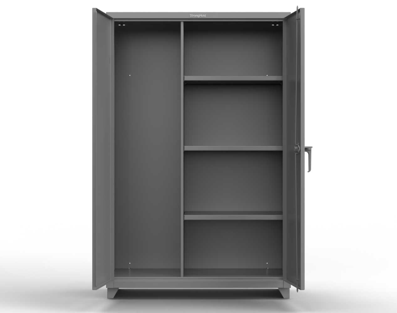 Extra Heavy Duty 14 GA Janitorial Cabinet with 3 Shelves - 60 In. W x 24 In. D x 75 In. H