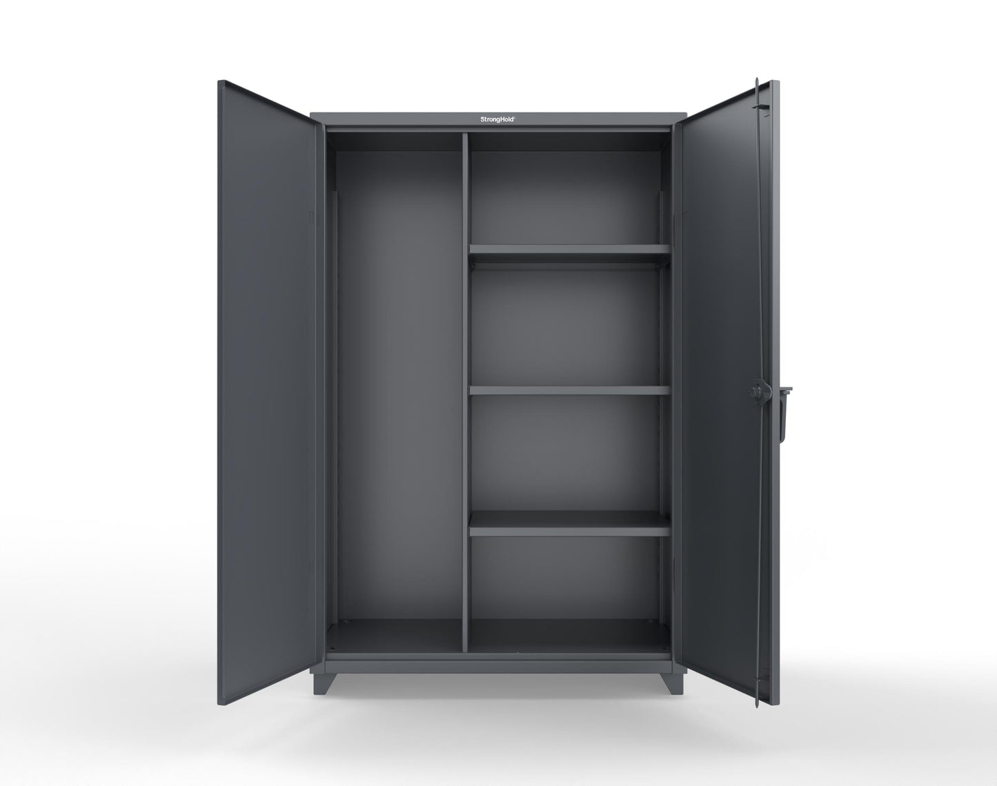 Extra Heavy Duty 14 GA Janitorial Cabinet with 3 Shelves - 48 In. W x 24 In. D x 75 In. H - 46-BC-243-L-7024