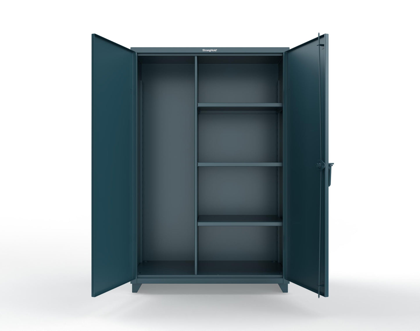 Extra Heavy Duty 14 GA Janitorial Cabinet with 3 Shelves - 48 In. W x 24 In. D x 75 In. H - 46-BC-243-L-5001