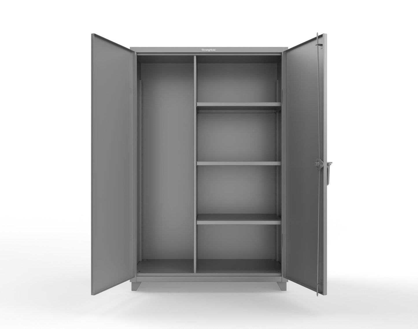 Extra Heavy Duty 14 GA Janitorial Cabinet with 3 Shelves - 48 In. W x 24 In. D x 75 In. H - 46-BC-243-L-7037