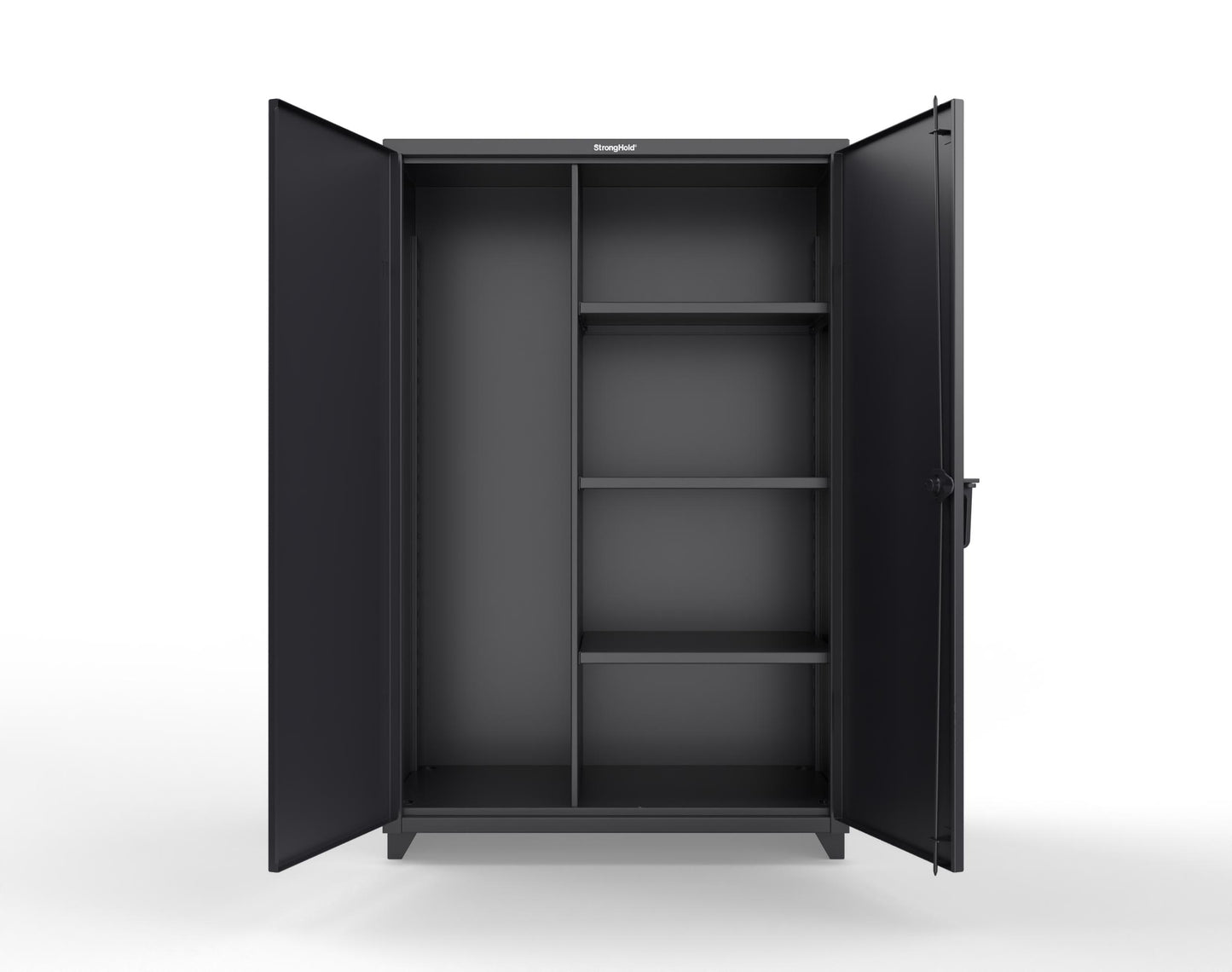 Extra Heavy Duty 14 GA Janitorial Cabinet with 3 Shelves - 48 In. W x 24 In. D x 75 In. H - 46-BC-243-L-9005